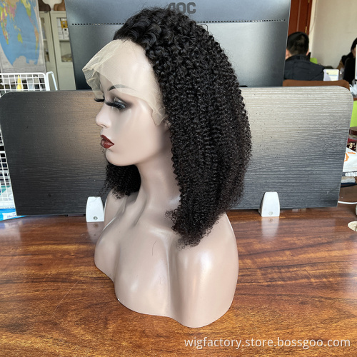 Wholesale Cost-effective mongolian afro kinky curl wig, 13*4 lace frontal afro wave curls wig, human hair afro curls wig